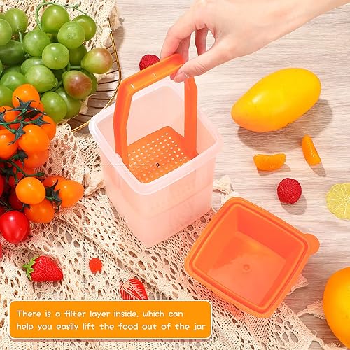 Miniatura 3 de Chengu 3 recipientes de jalapeño con coladores, dispensadores cuadrados, almacenamiento gratuito de condimentos para alimentos con diseño de tapa