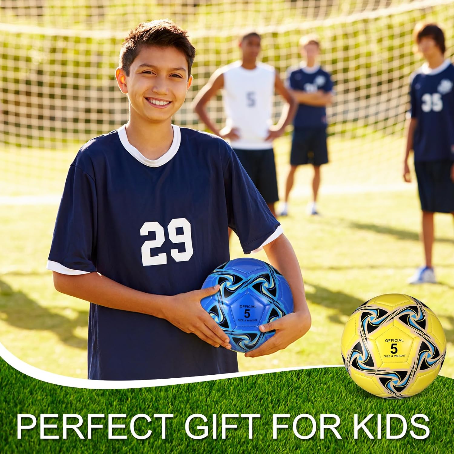 Libima 13 Pcs Soccer Ball Bulk 10 Pcs Official Size 4, 5 Soccer Ball with 2 Pump and Carry Bag Outdoor Indoor Training Practice Football Sports Party Back to School