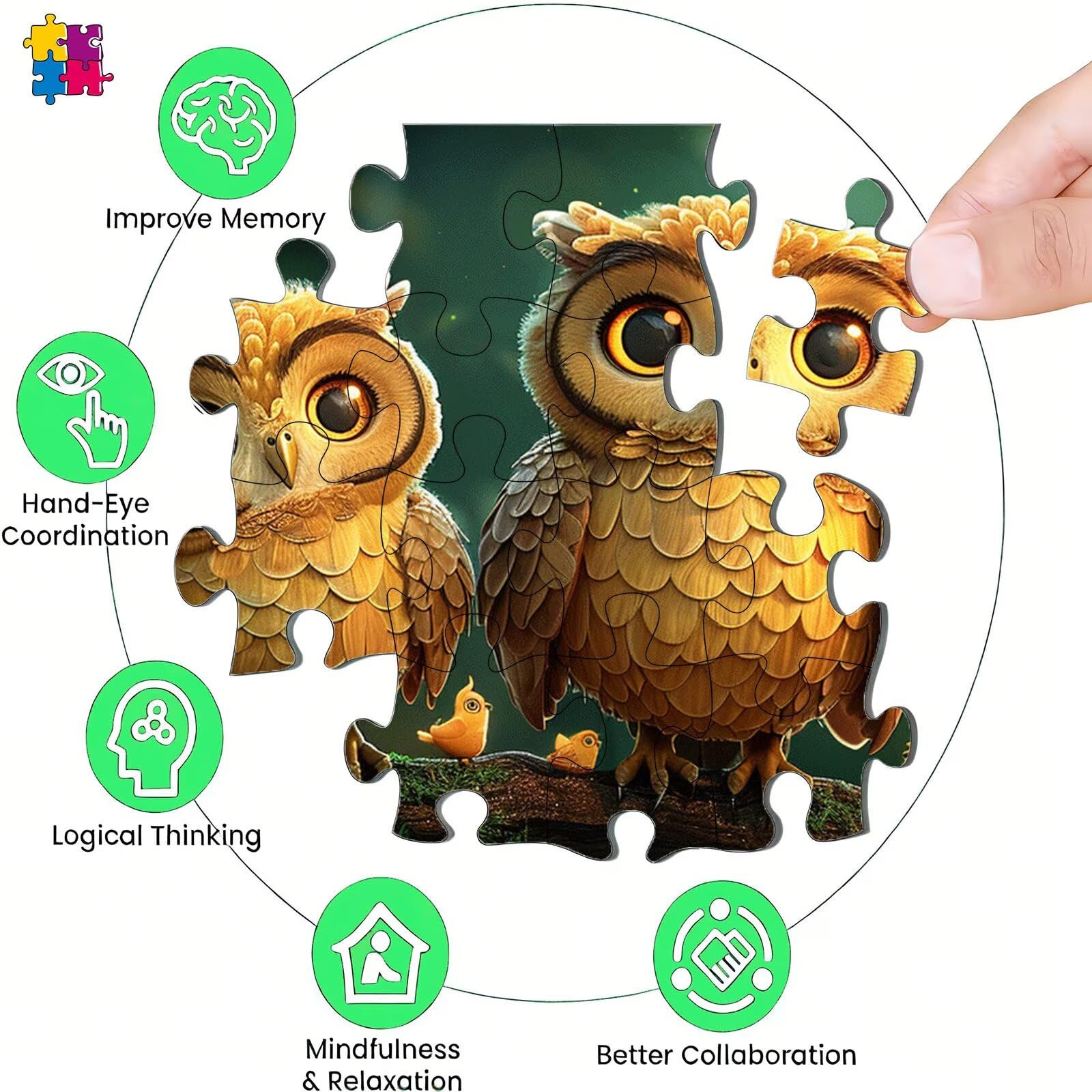 Puzzle 6000 elementów, las sowa puzzle 6000 elementów dla dorosłych i dzieci, premium artystyczna łamigłówka, 179,5x105,5 cm Klasyczna gra puzzli dla dorosłych, dekoracja domu, prezent dla kobiety
