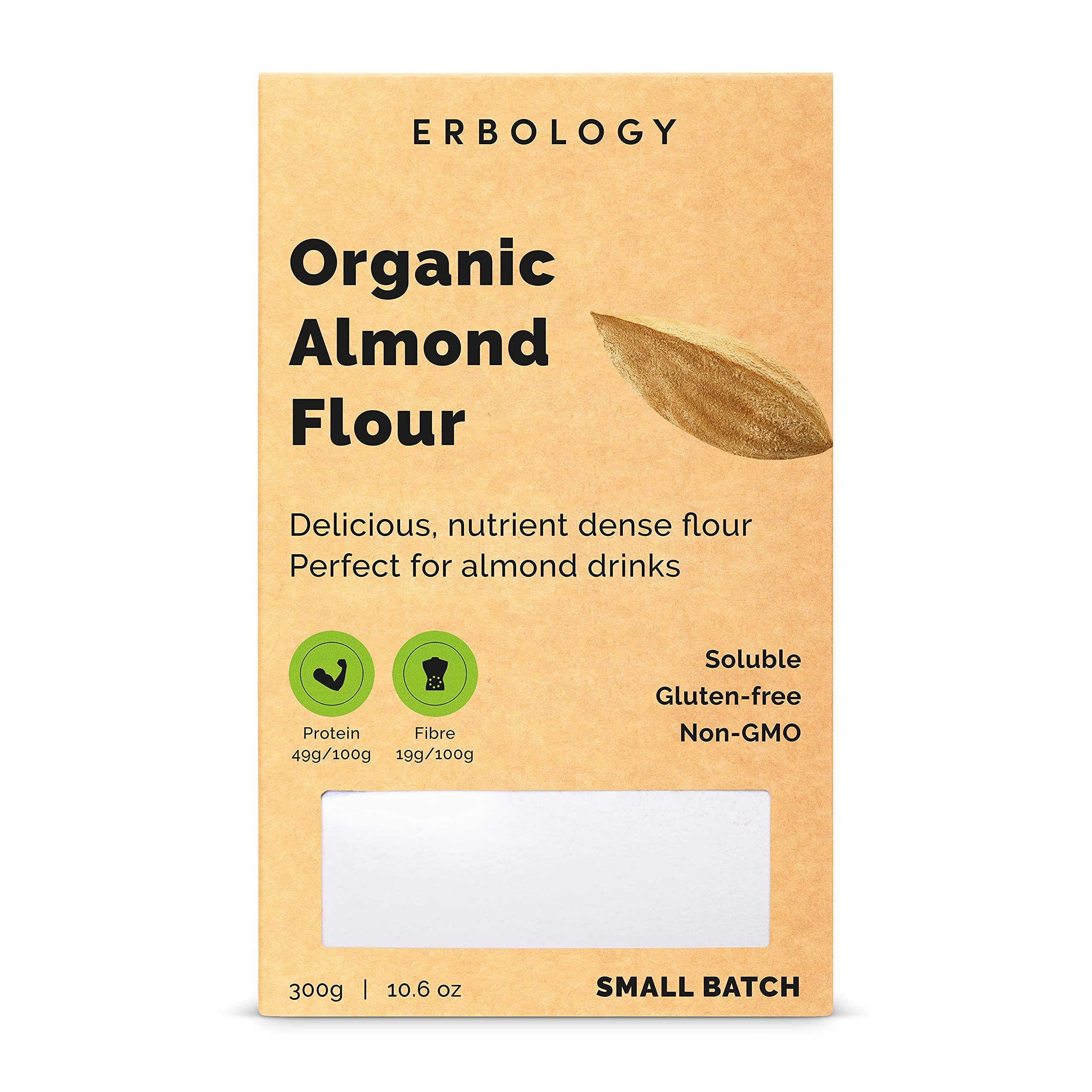 100% Organic Almond Base for Almond Drinks 10.6 oz - Cold-Pressed Raw Italian Almonds (3:1) - Gluten-Free - Small Batch - Perfect for Homemade Almond Milk - Sustainably Straight from Farm - Non-GMO