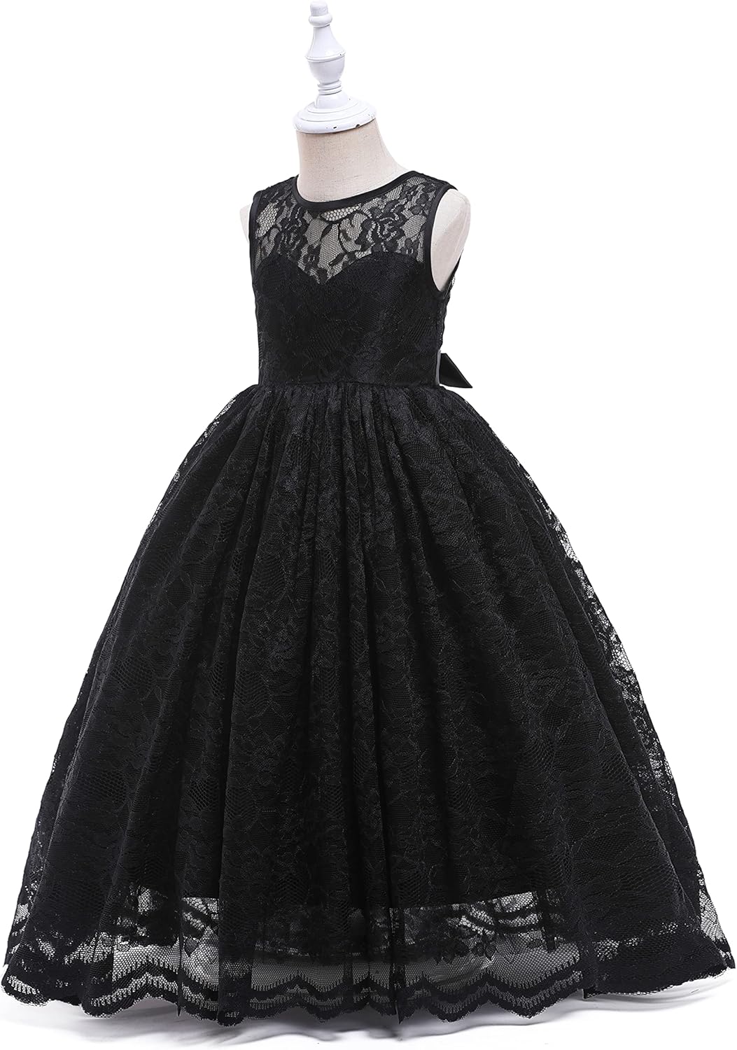 Glamulice Full Lace Flower Girls Dress Long A Line Bridesmaid Wedding Tulle Dresses Birthday Formal Party Ball Gown - Image 2