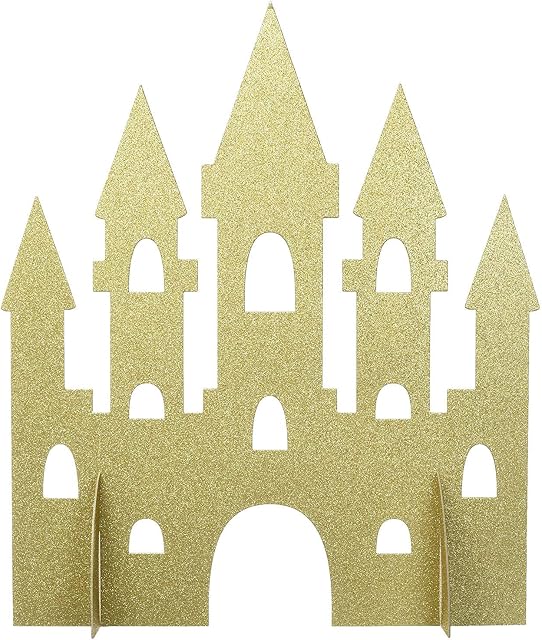 Unique 58378 Gold Glittery Castle Centerpiece 1 Pc, 35 cm
