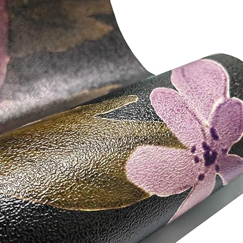 Miniatura 3 de 15 calcomanías de vinilo texturizado de cuero para subir escaleras, autoadhesivas, 39.37 x 7.09 pulgadas, boceto de peonía