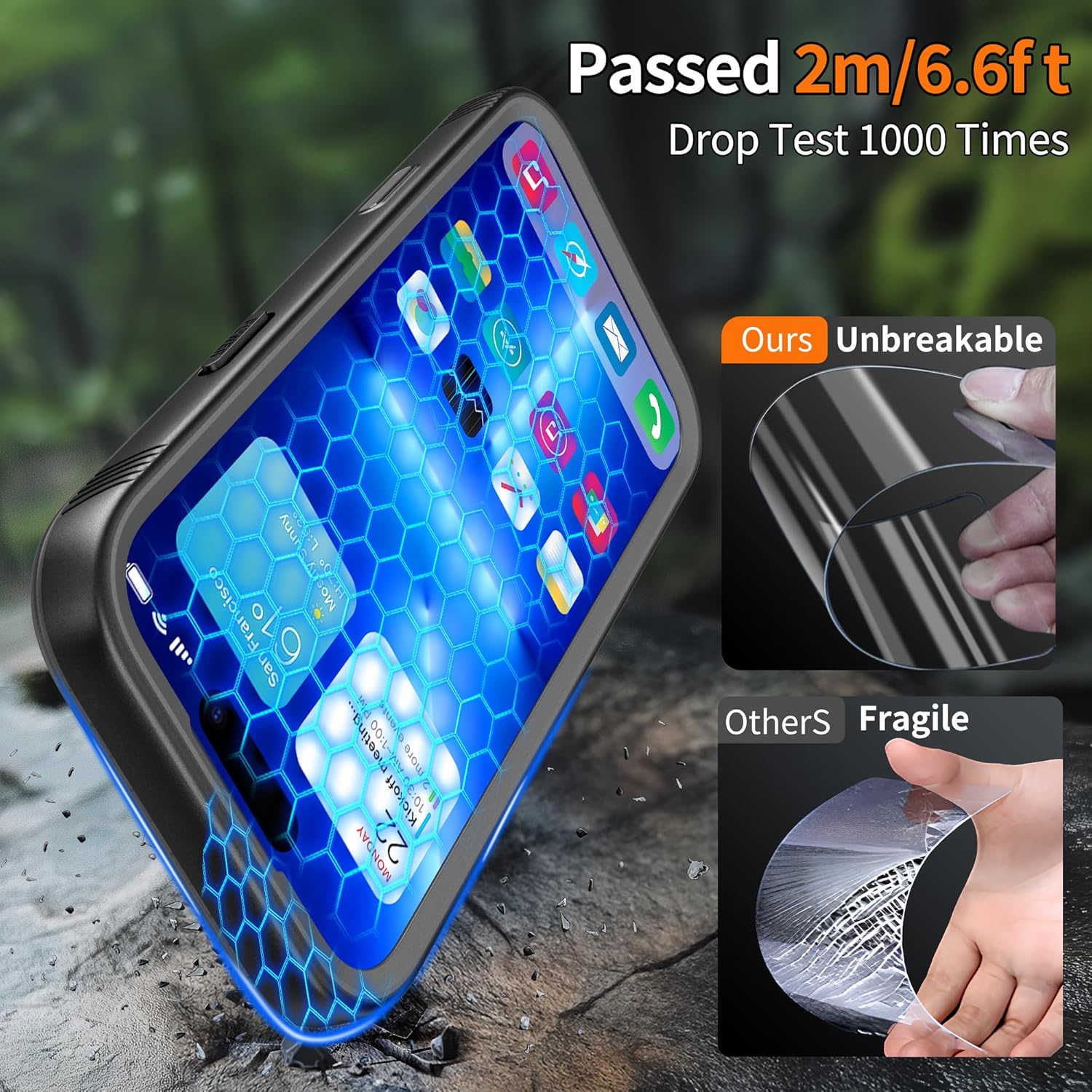 Cozycase for iPhone 17 Pro Max Waterproof Case Full-Body Bumper Shockproof Dustproof Cases with Built-in Screen Protector &Camera Control Compatible with MagSafe,Drop Proof 17PM Cover Black - Image 4