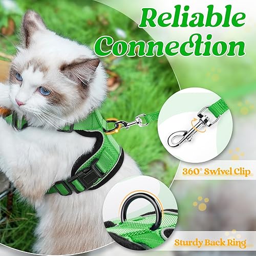 Miniatura 186 de rabbitgoo Arnés y correa para caminar, a prueba de escapes, chaleco suave y ajustable para gatos, fácil de controlar, transpirable, tiras