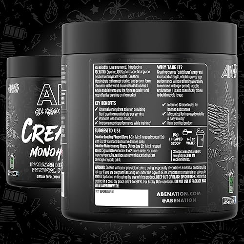 Miniatura 7 de ABE Monohidrato de creatina - Polvo micronizado sin sabor - Aumenta el rendimiento físico de alta intensidad (10.58 oz - 60 porciones) (sin sabor)