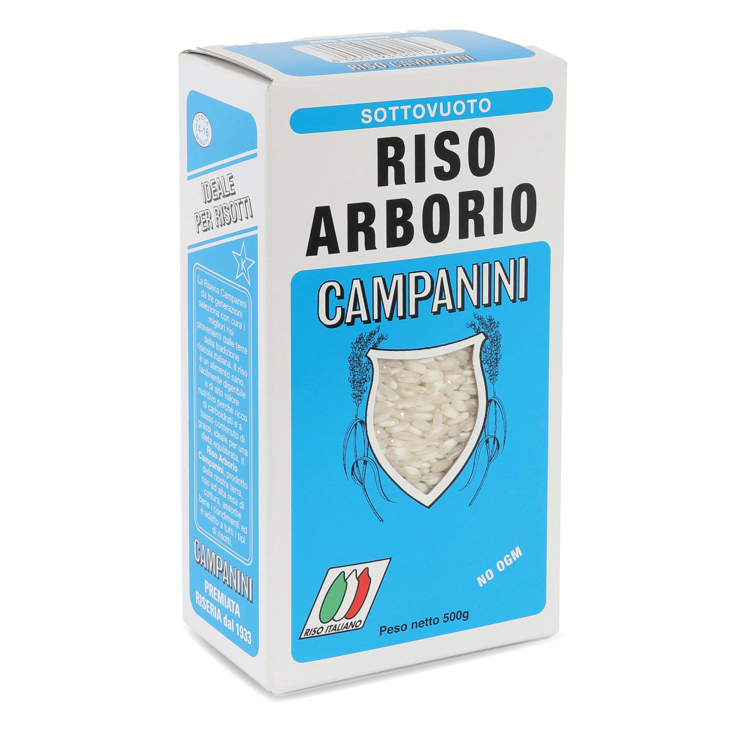 ‎Risera Campanini Risotto Reis 500 g – Risottoreis aus Italien, Riso Arborio Reis, cremiges Risotto