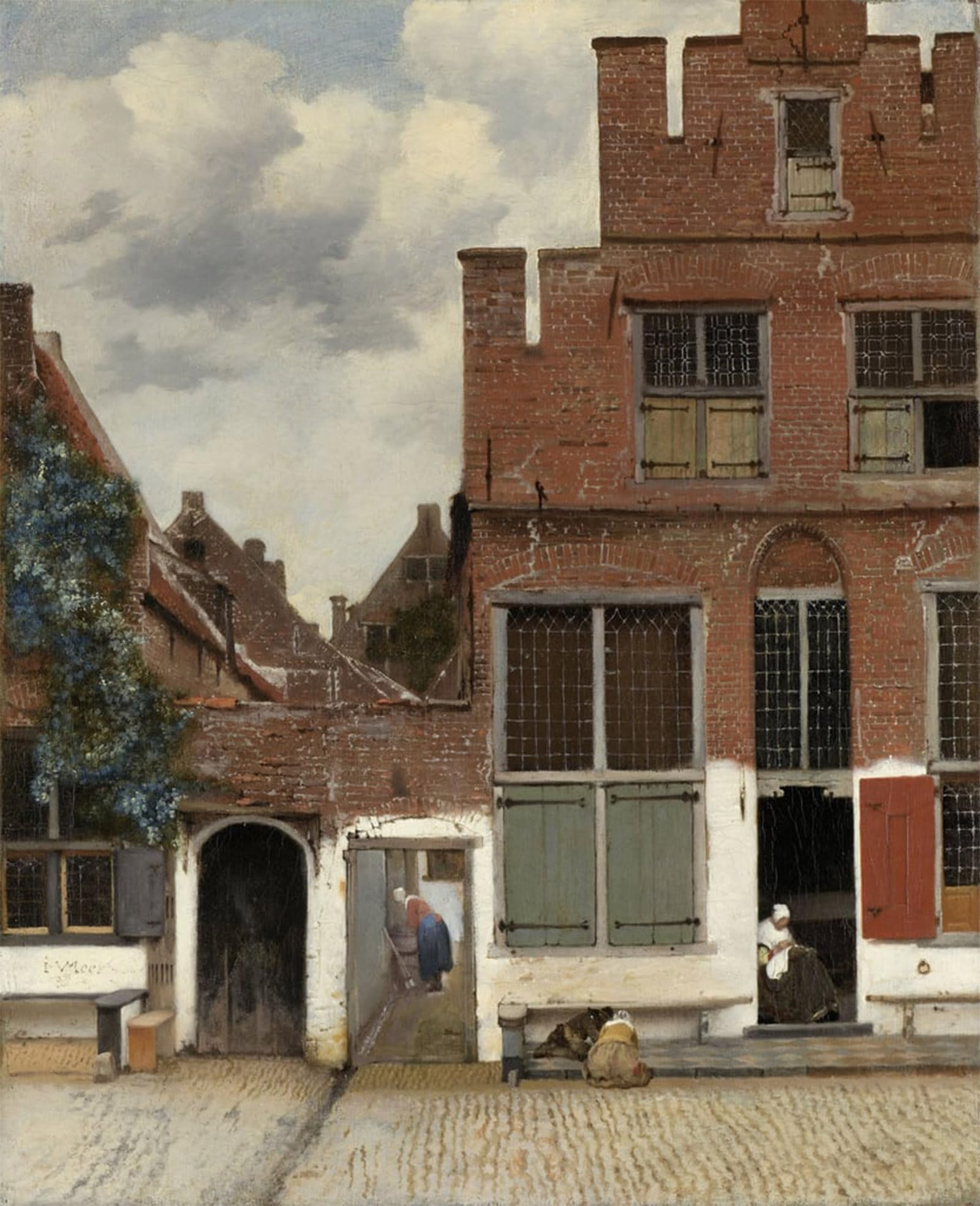RZHRHJES Vintage Picture Wall Picture Painting Print Poster View of Houses in Delft Known As the Little Street by Jan Vermeer Abstract Wall Art Painting for Home Decor 60x90cm