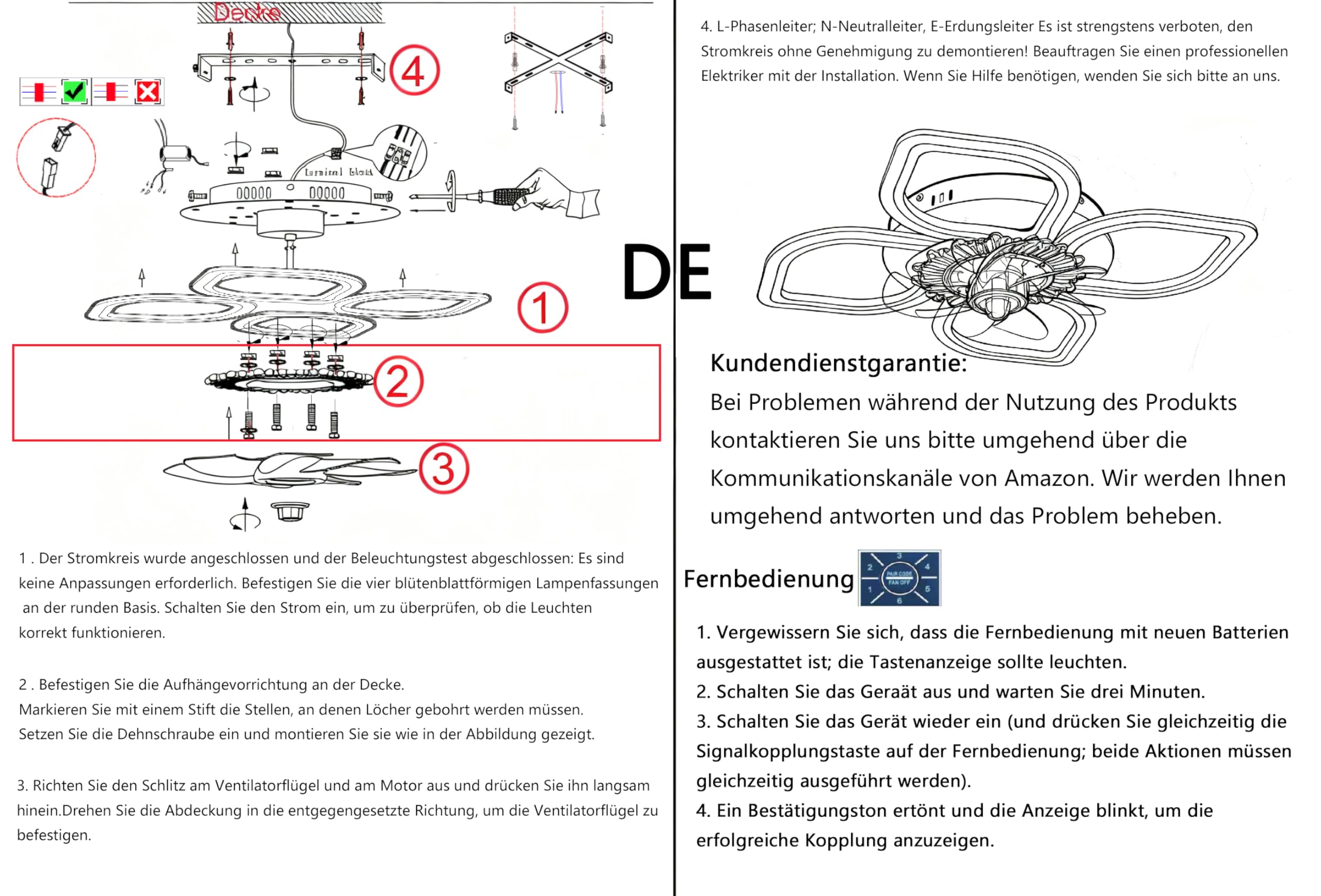 Deckenventilator mit LED-Beleuchtung 68cm, Weiß - 6 Geschwindigkeitsstufen, Dimmbare Deckenlampe für Wohnzimmer & Schlafzimmer, Licht & Ventilator Separat Schaltbar