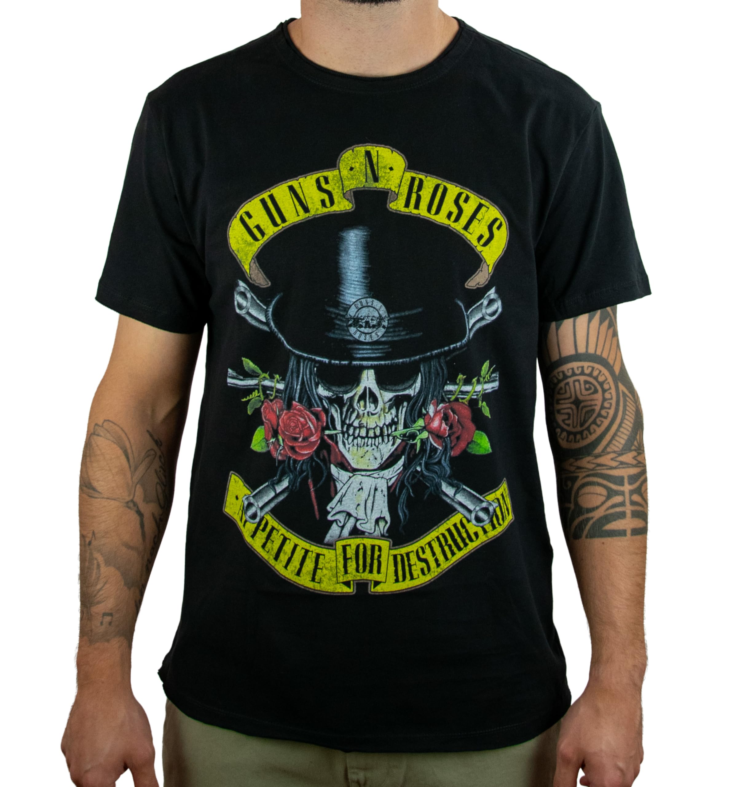 Amplified Guns N Roses T-shirt unisexe Motif tête de mort Noir