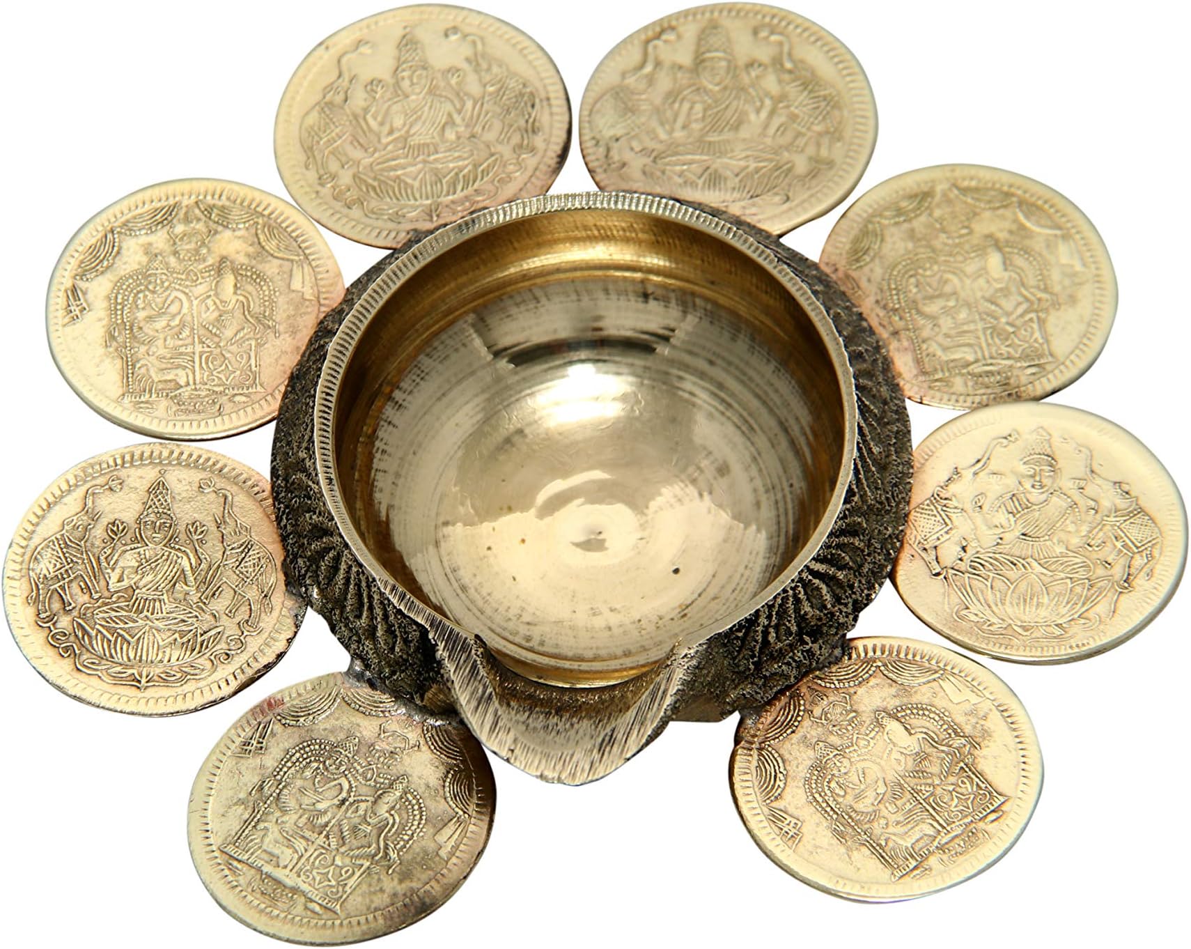 Giri Brass Lakshmi Kuber Deepam With 8 Coins (0.054 gms)