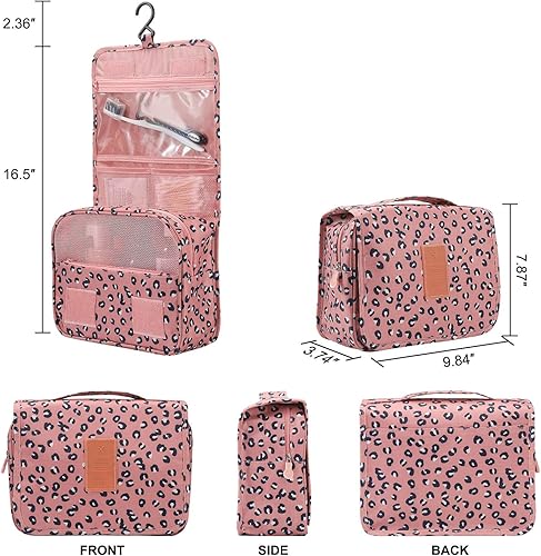 Miniatura 39 de Trawila Neceser colgante de viaje, bolsa de cosméticos, organizador de maquillaje para hombres y mujeres con gancho resistente, Flamenco azul