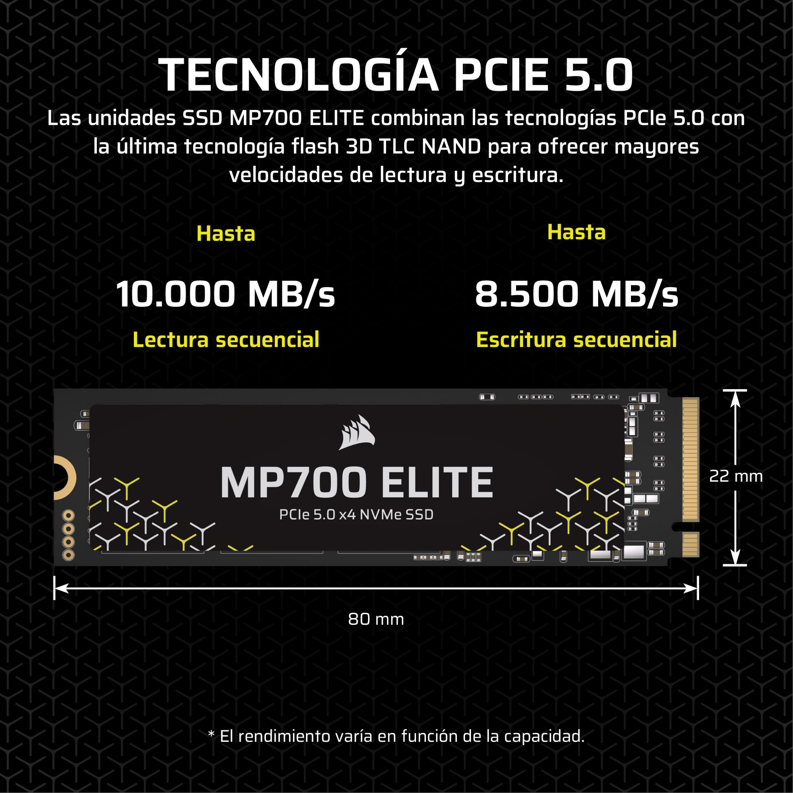 Corsair Mp700 Elite - Ssd - 2tb - Intern - M.2 2280 - Pci Express 5,0 X4 (nvme) (cssD-F2000gbmp700enh)