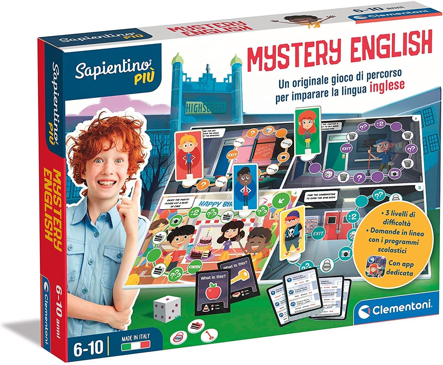 Clementoni Sapientino Mystery English – Gioco Da Tavolo Escape Room Per Imparare L'Inglese – Gioco Educativo Per Bambini 6-10 Anni – Prodotto In Italia (16642)