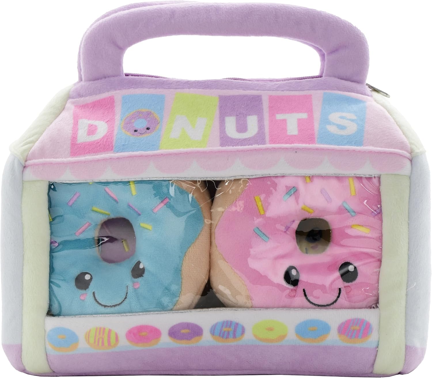iscream Play with Your Food! Box of Donuts Fleece Play Pillow Set with Embroidered Accents