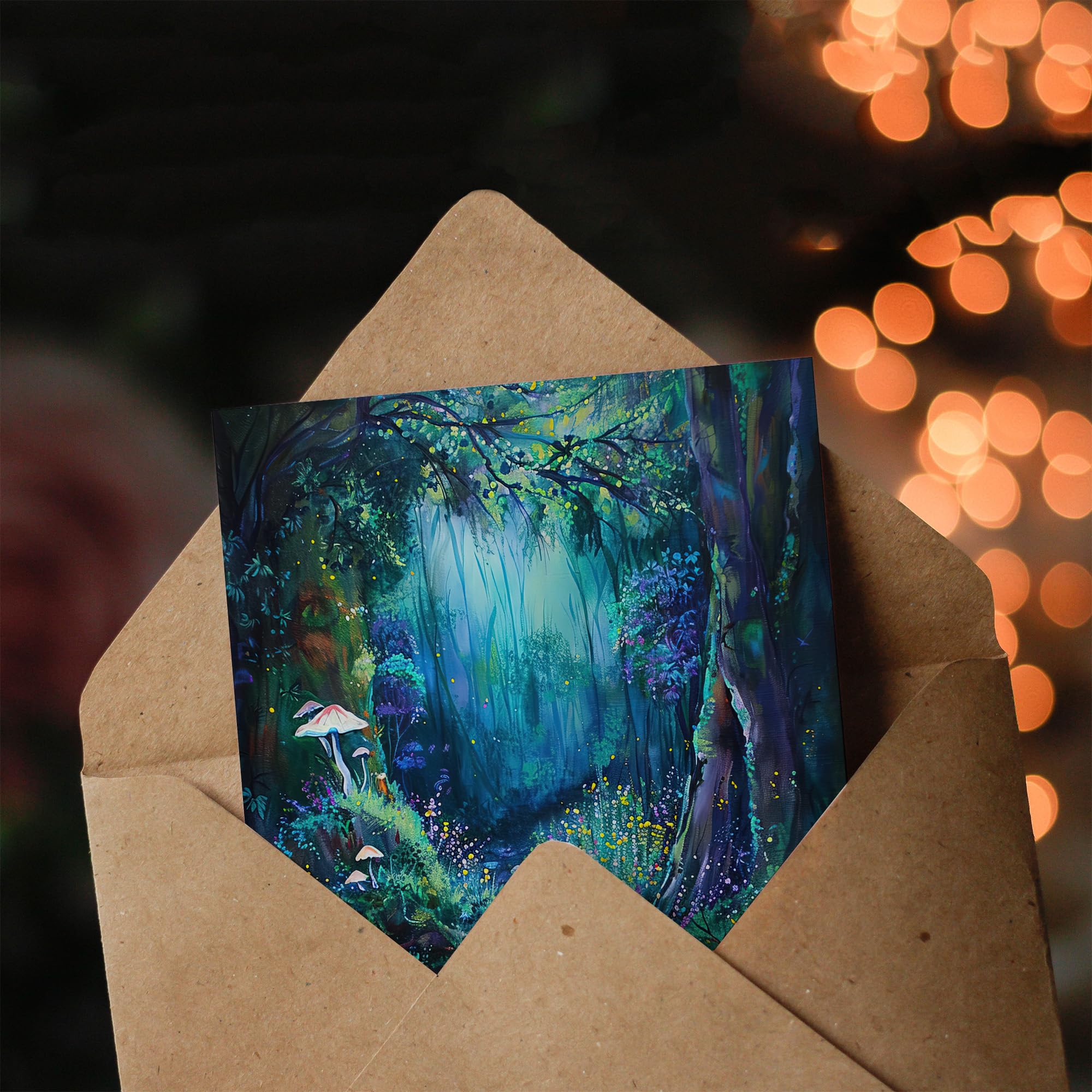 Artery8 Enchanted Forest Greeting Card – Blank Inside, Art Birthday Card For Him Or Her