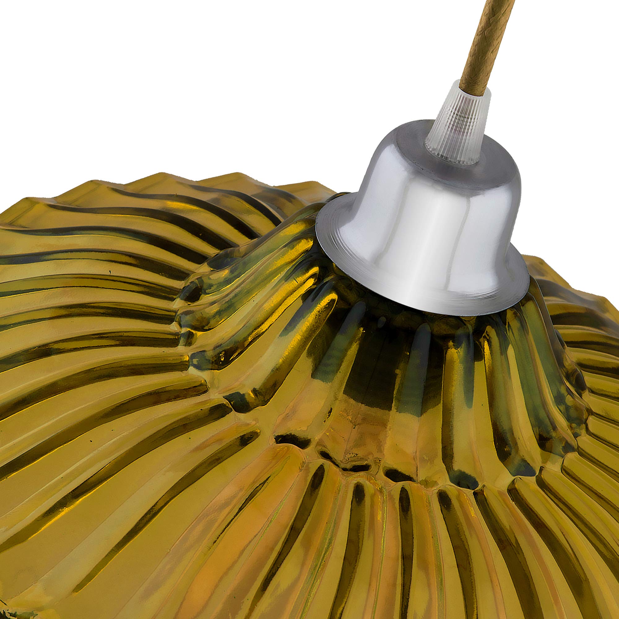 Vintage Yellow Pendant Light - Retro Industrial Chandelier -5