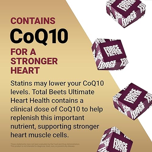 Miniatura 5 de Force Factor - Total Beets Ultimate Heart Health, Masticables de apoyo a la presión arterial con CoQ10, polvo de raíz de remolacha, extracto de