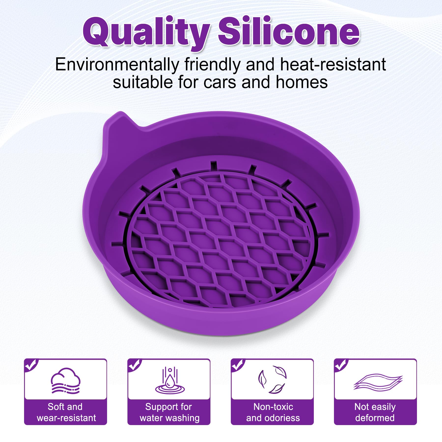 SINGARO Car Cup Holder Coaster, Silicone Cup Holder Insert, Universal Non-Slip Cup Holders, Car Accessories Interior for Women and Man 4 Pack Purple view 6