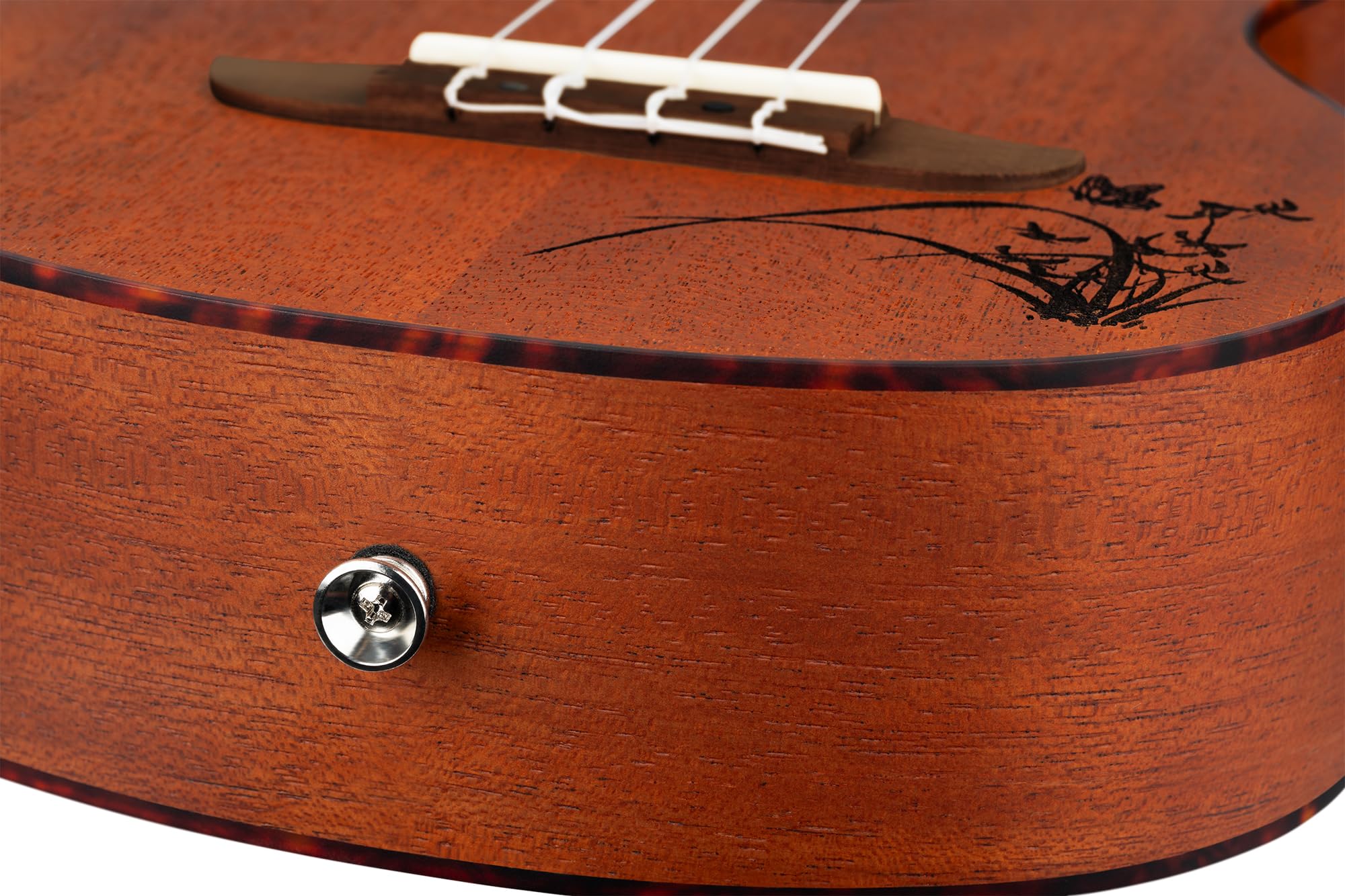 Ortega RU5 mm-TE - Ukelele tenor con parte superior de caoba y cuerpo de Sapele en acabado satinado, 18 trastes, Marrón