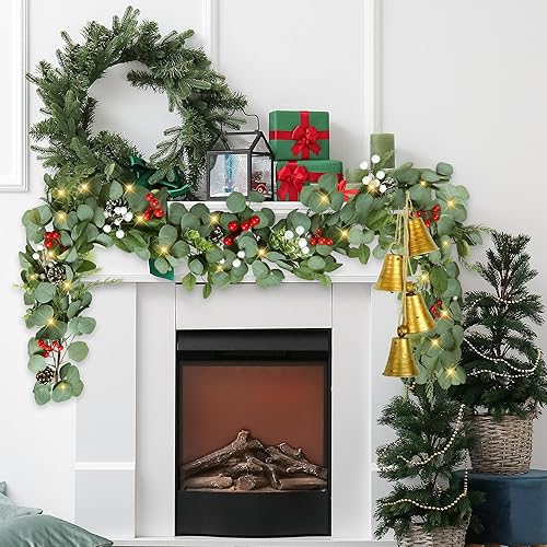 Vista 11 de Sggvecsy Guirnalda de oropel del día de San Patricio, trébol, trébol, verde, dorado, metálico, guirnalda de oropel para el día de San Patricio