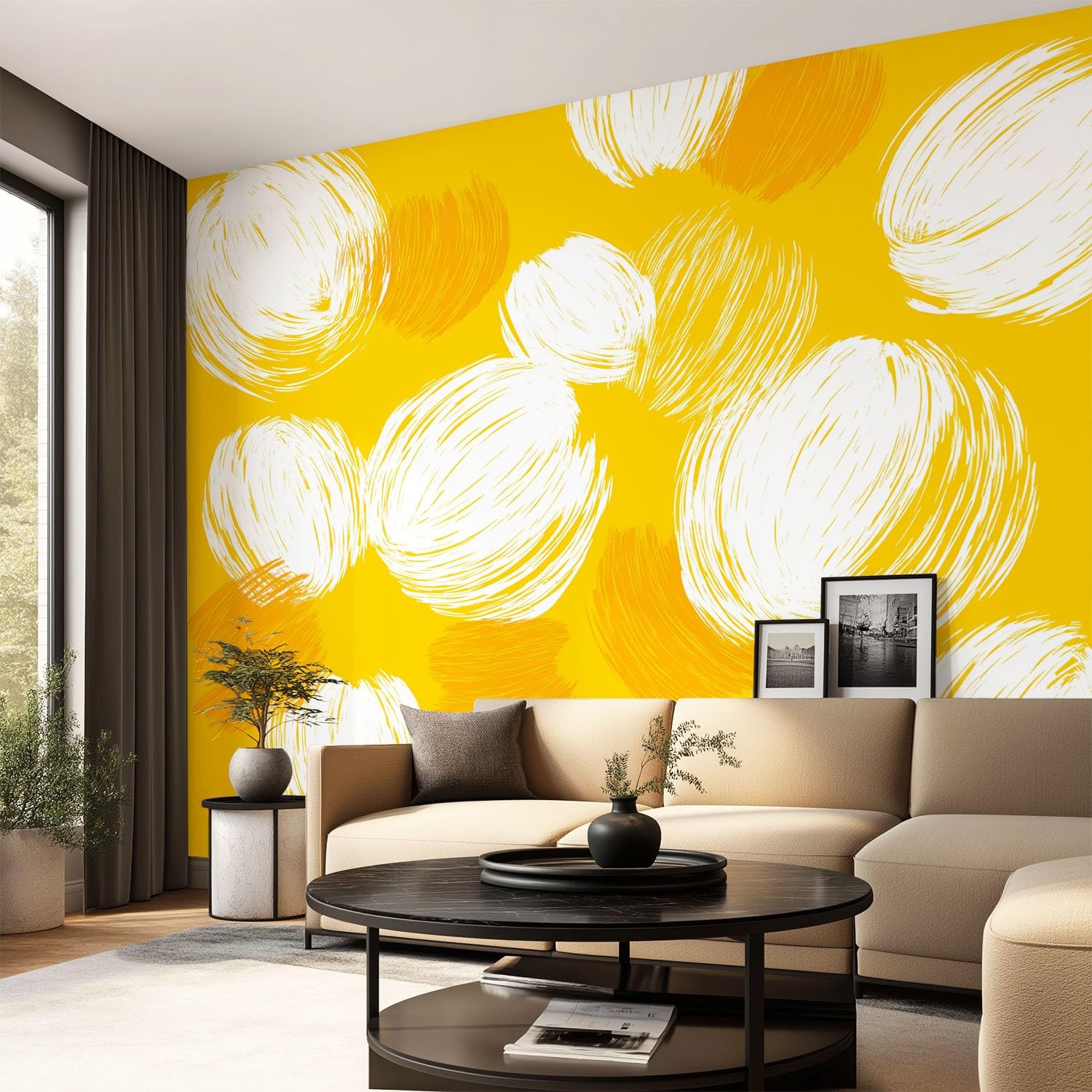 Pokój dziecięcy energetyczny, ciepły, minimalistyczny mural ścienny, rośliny, kwiatowa tapeta mural do salonu sypialni, biura dekoracja domu sypialni 274 x 254 cm