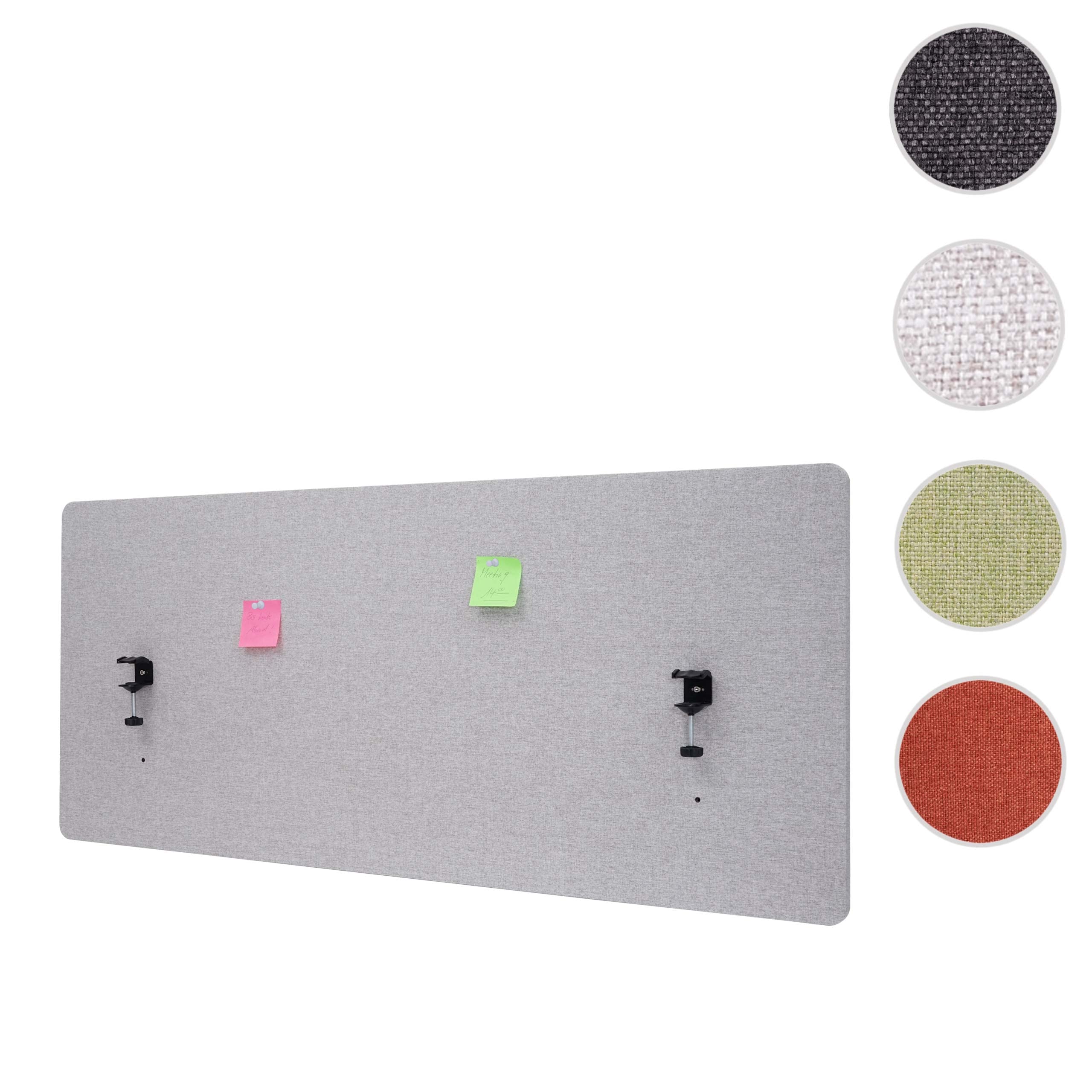 Paroi de séparation acoustique HWC-G75 tissu 140x60cm gris