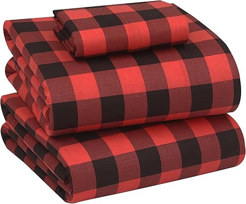 Vista 103 de RUVANTI Juego de sábanas de franela 100% algodón, tamaño matrimonial, 4 piezas, Alpine Serenity Serenidad alpina