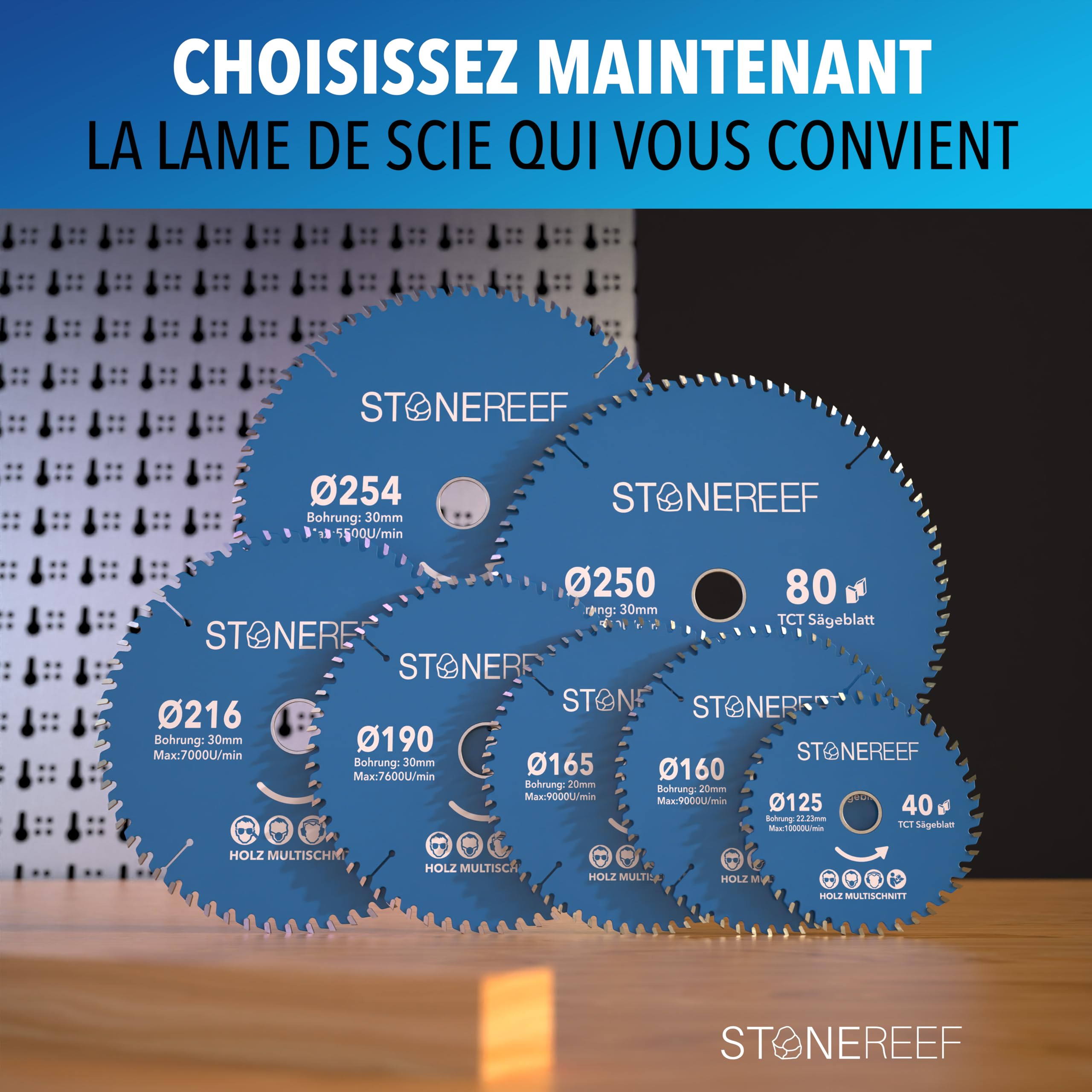 Lame de scie circulaire 315 x 30 mm [avec adaptateur sur alésage 20 et 16 mm], compatible avec meuleuse d'angle Bosch, Makita, etc. - Lame de scie circulaire - Résistante aux ongles - Pour bois