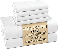 Vista 87 de Casa Platino Juego de sábanas tamaño Queen – Sábanas 100% algodón tamaño Queen refrescantes con 4 fundas de almohada, sábana bajera de bolsillo