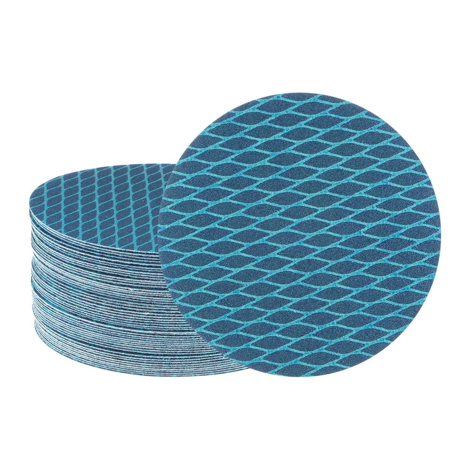 HARFINGTON 50pcs Diamond Shape Sanding Discs 5 Inch 180 Grit Hook and Loop Woodworking Automotive Finishing Discs Sandpaper Pads for Random Disc Sander Orbital Sander