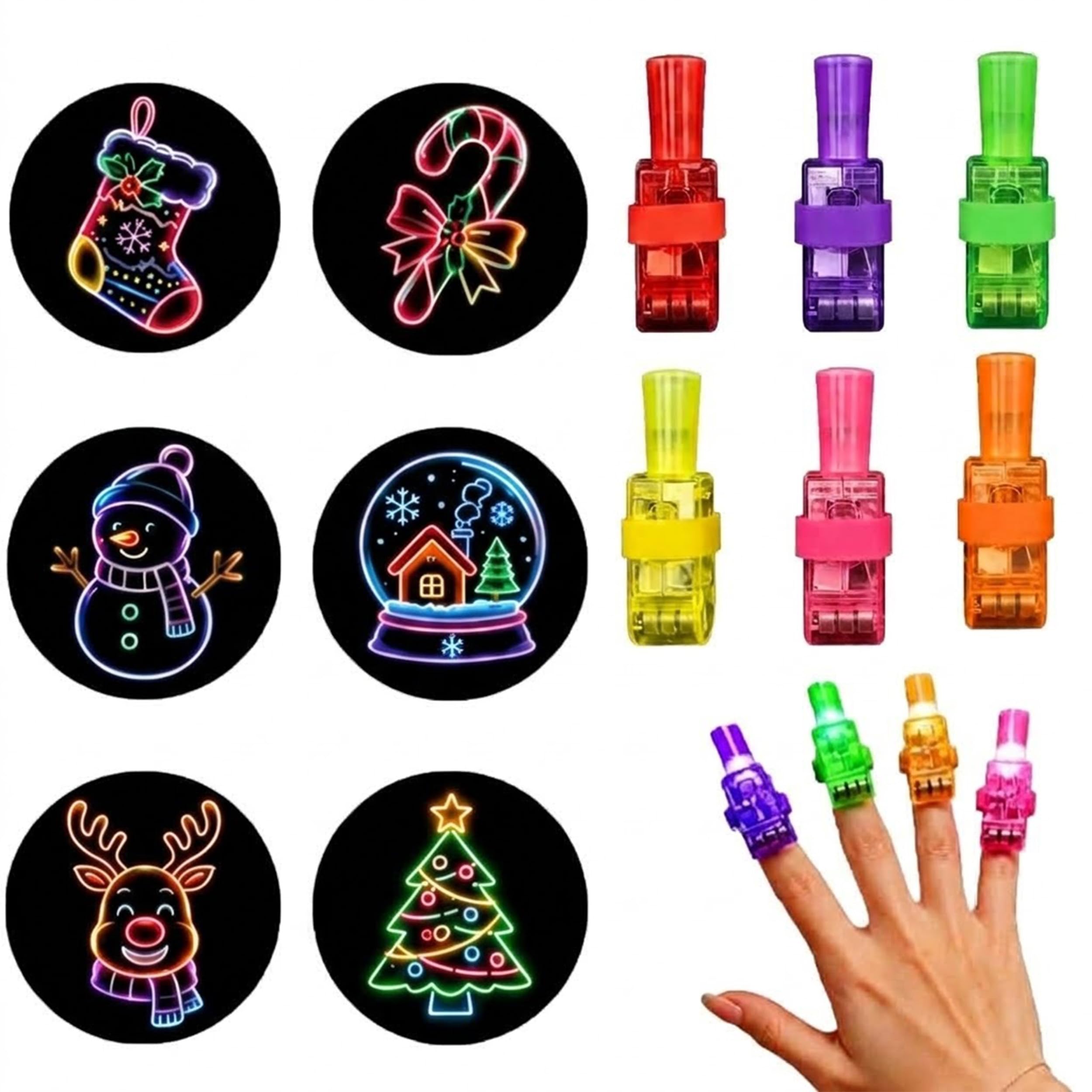 Led Projection Finger Lights for Kids Halloween and Christmas Theme，D：12