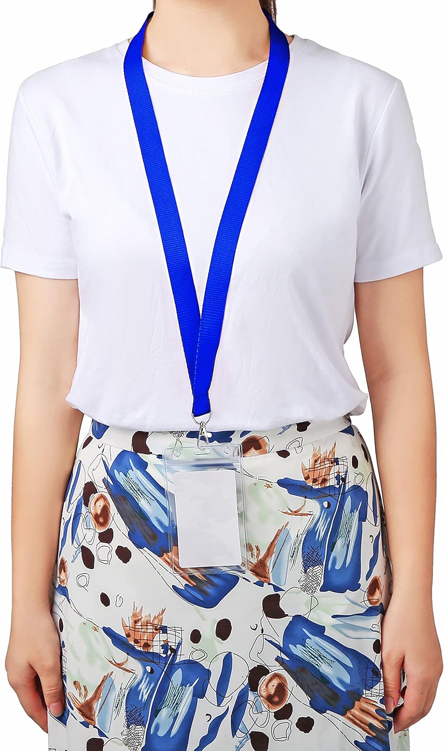 48 Pack Bright Neon Lanyard for ID Badges, Lanyard with Anti-Lost ID Holders for Cruise (Multi8C,48Pack) - Image 2