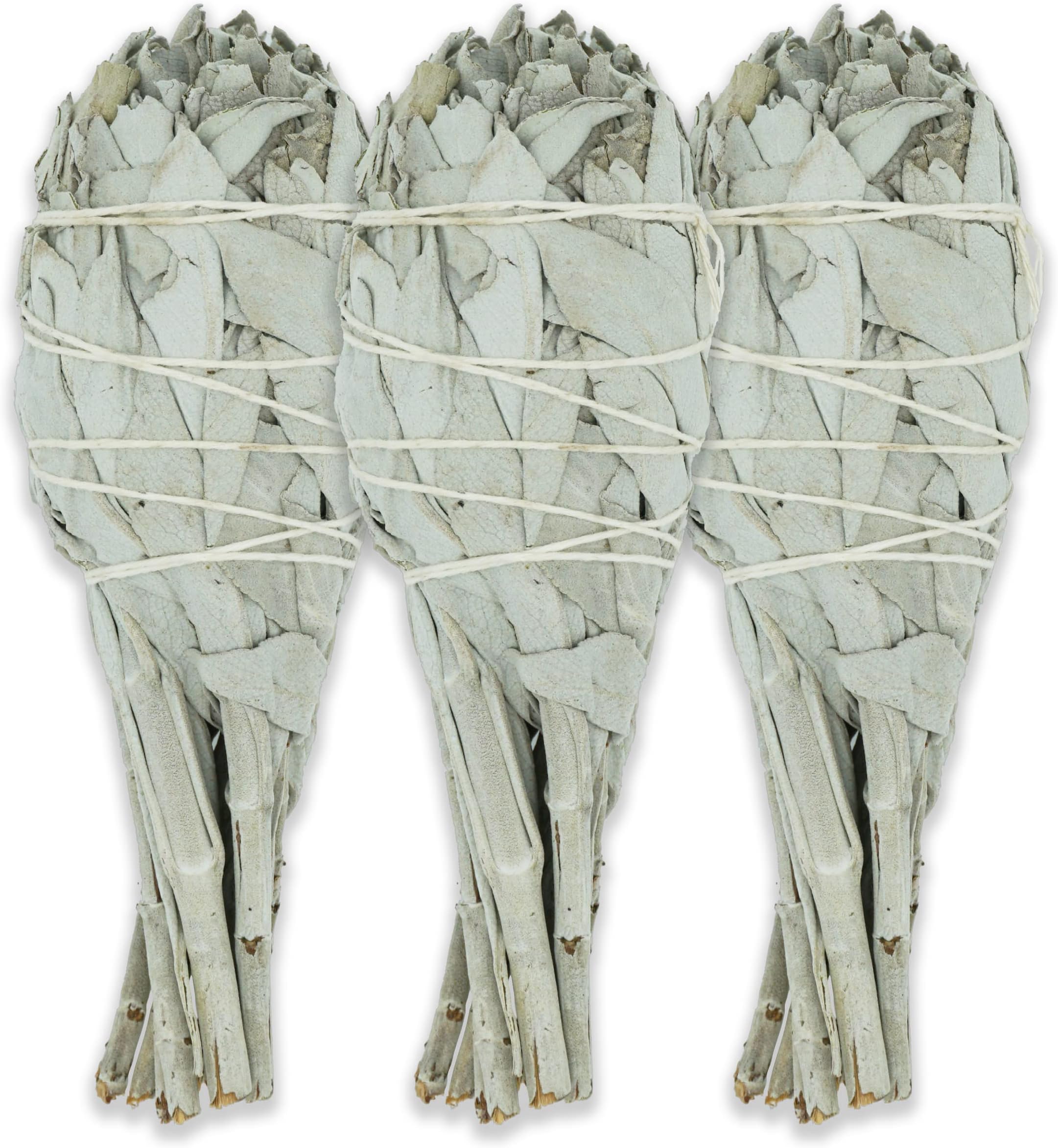 ESPOIR & AMOUR White Sage Torch 4" - 3 Spiritual Sage Sticks for Smudging, Healing and Ritual - Hand-Tied Smudge Sticks to Cleanse Negativity - Sustainably Harvested 4 Inch Californian Sage Bundle