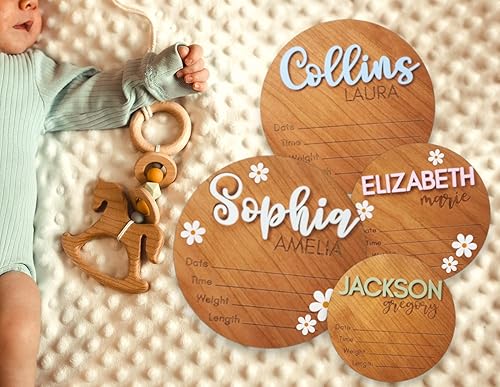 Miniatura 6 de Bleed Proof Engineered Wood, Hello World Newborn Sign, Baby Announcement Sign, Newborn Announcement Sign, Birth Announcement Sign - 5.5"