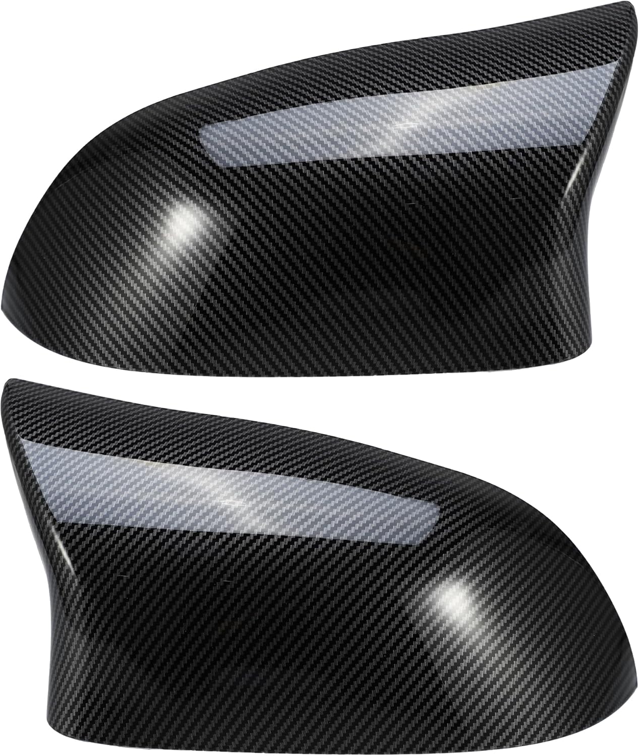 Motoforti Left Right Side Rearview Mirror Cover, Mirror Cap Replacement, for BMW F15 X5 F16 X6 2014-2017, No.51167365114/51167365113, Carbon Fiber Patterned Black, 1 Pair