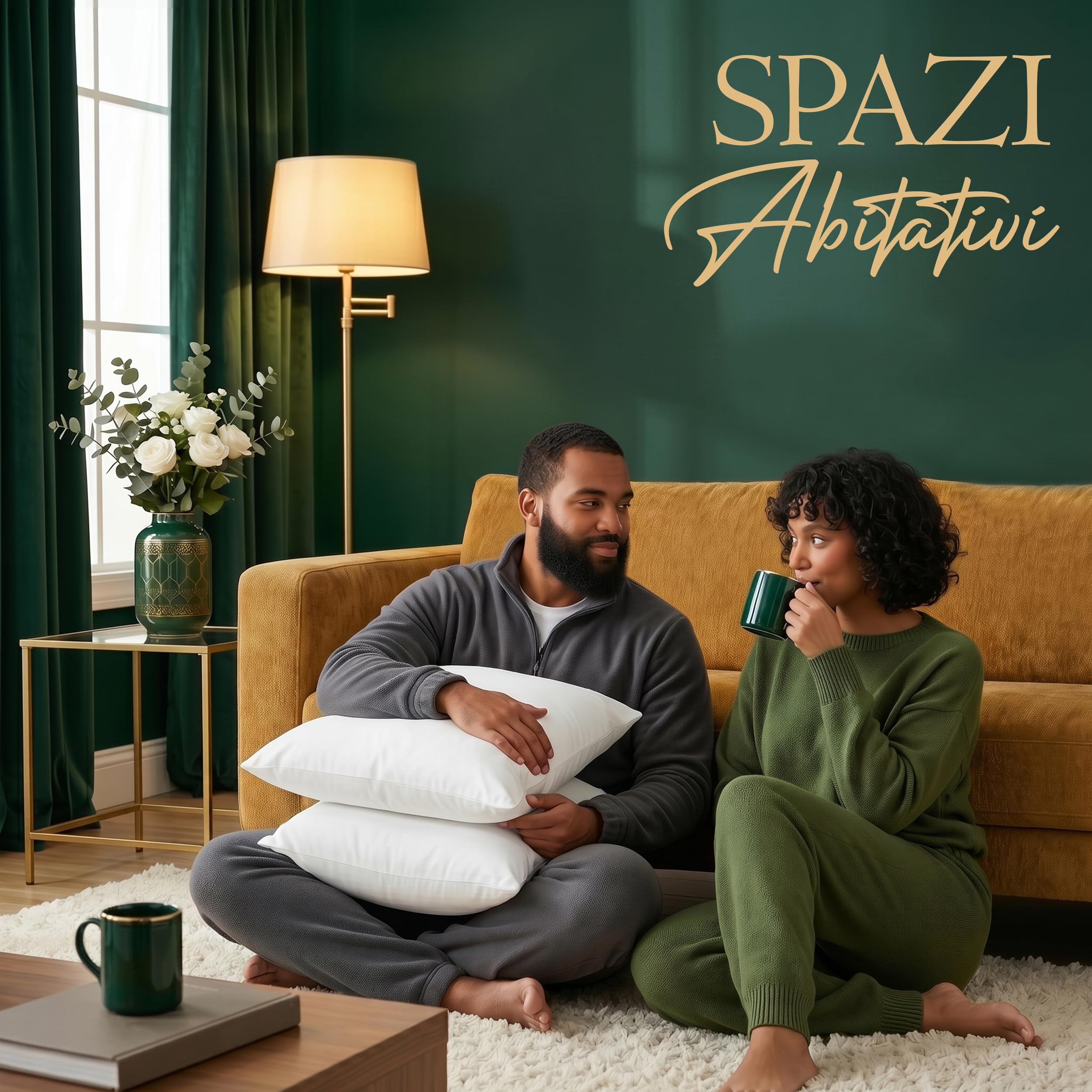 Utopia Bedding Set di 4 Cuscini, 45 x 45 cm Imbottitura per Cuscini, Cuscini Divano, Cuscino Interno (Bianco)