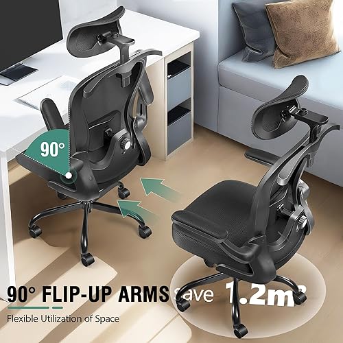 Miniatura 7 de Silla de oficina, silla de oficina ergonómica con soporte lumbar 3D reposacabezas 3D, cómodas sillas de escritorio de respaldo alto, sillas de