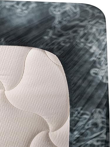 Miniatura 8 de Ambesonne Sábana encimera de zorro, zorro en el bosque de invierno, dibujos animados abstractos de árboles y patrón de animales naturales, suave y