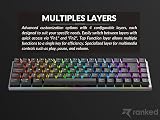 Ranked G65 Guardian 65% | Low Profile | Telaio in Alluminio | Hot Swap | 69 Tasti RGB | Cavo USB | Per Mac, PC Windows | QWERTY ISO UK (Nero, Gateron Low Profile Blue) - 8
