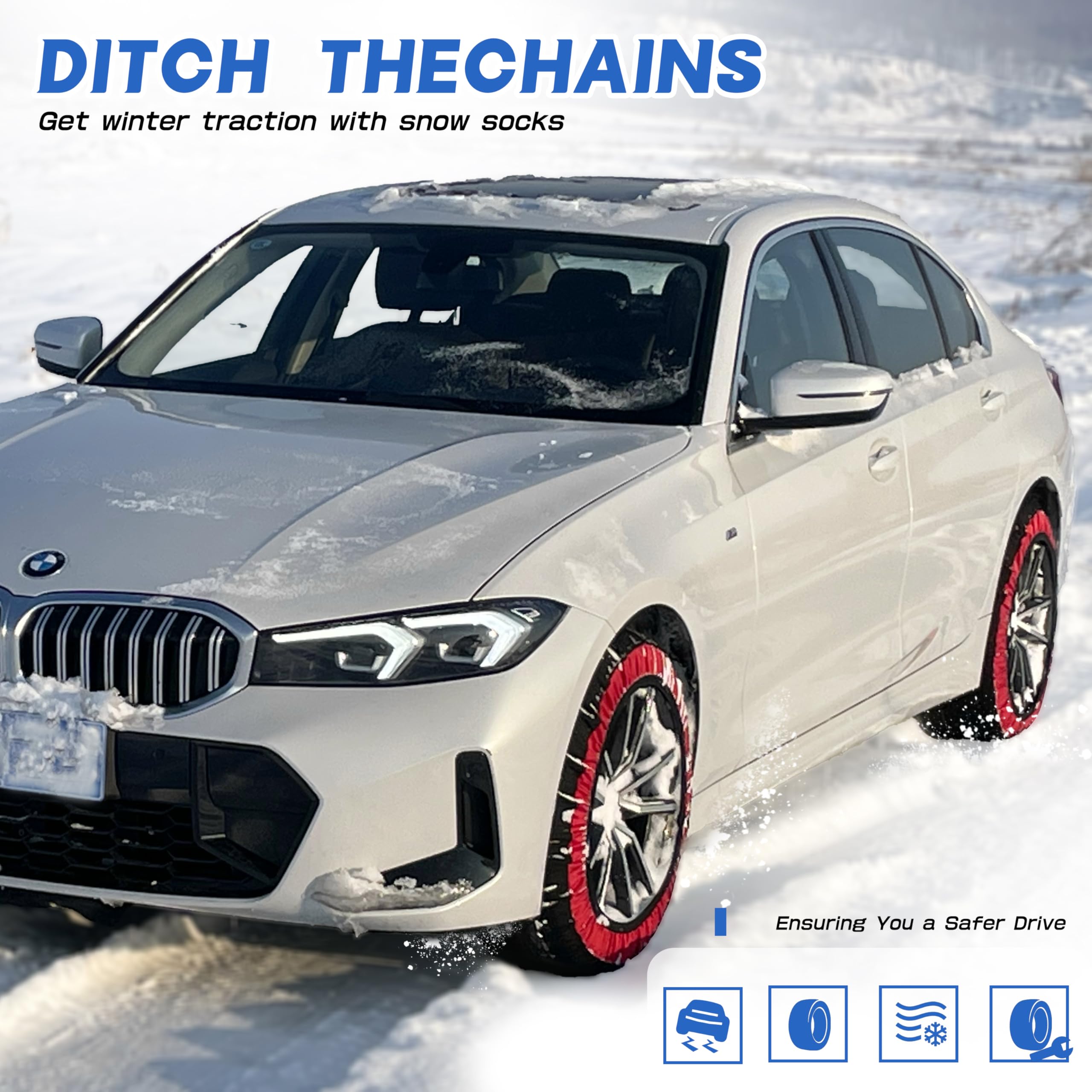 Amazon.com: Snow Chains Snow Socks for tires,Snow Socks for Car 