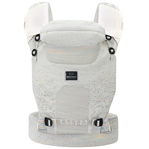Miniatura 4 de Bebamour Portabebés de punto ligero 3 en 1 portabebés Portabebés delantero y trasero (blanco)