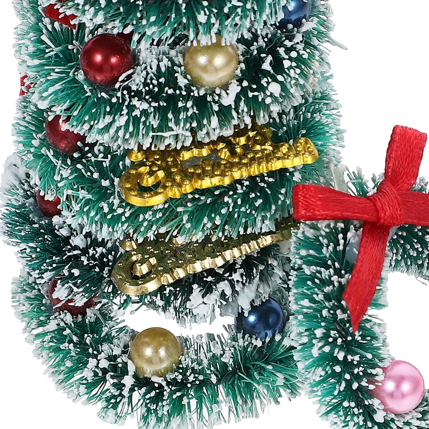 6pcs Mini Christmas Wreath: Miniature Xmas Tree Frost Sisal Hanging Artificial Ornaments for Dollhouse Embellishments Decoration Winter - Image 9