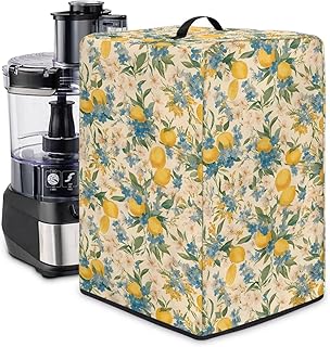 Juicer Cover, Blender Dust Cover, Large Size Kitchen Appliance Case With Top Handle Blue Flowers Lemon Protection For Appliances,Easy To Clean