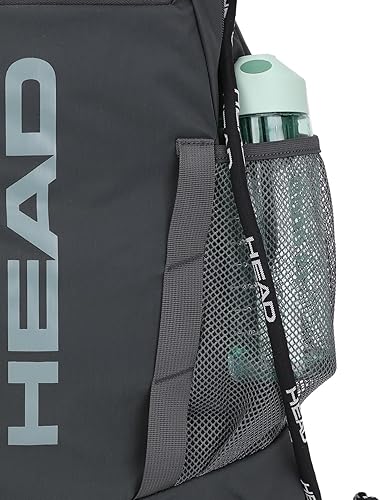 Miniatura 8 de HEAD Mochila de gimnasio impermeable para deporte con 2 bolsillos con cremallera, mochilas grandes con cordón para hombres con bolsillos laterales