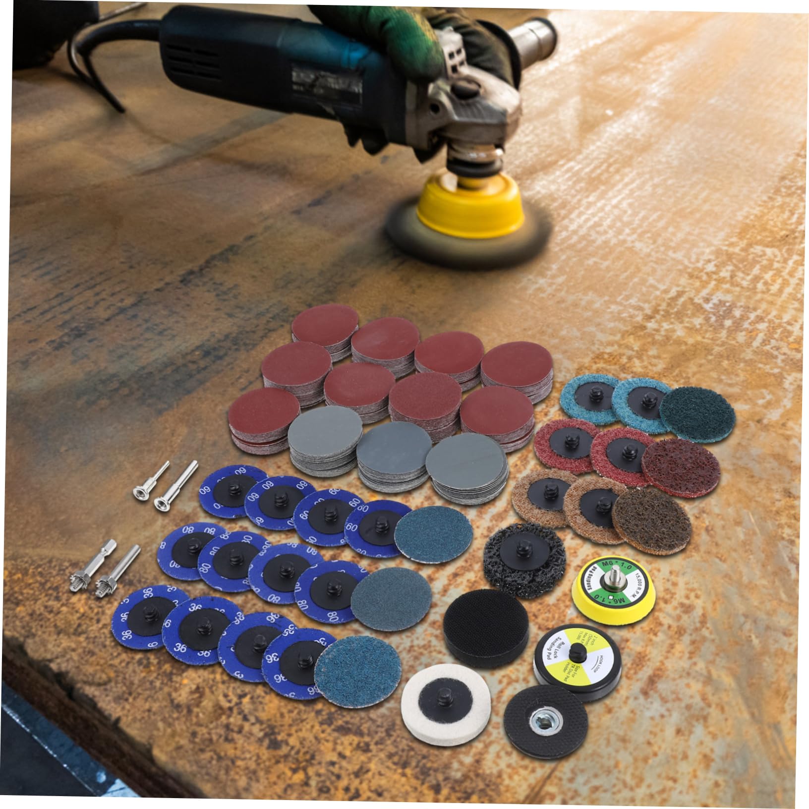 Kit de Disques de Ponçage 300 Pièces 50mm pour Perceuse et Meuleuse