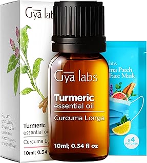 Gya Labs Turmeric Essential Oil - 0.34 Fl Oz - for Hair, Skin, Diffuser, Aromatherapy & DIY Candle Making Scent