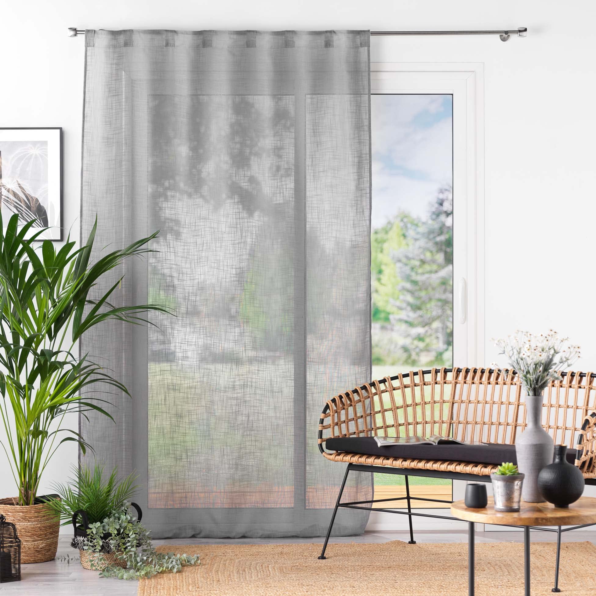 Doppia Tenda Voile Con Passanti – 140x285 Cm – Extra Lunga – Colore Rosso Vino – 100% Poliestere - 3