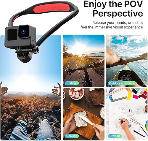 Miniatura 3 de ULANZI Go-Quick II Soporte de cuello para GoPro Soporte magnético para collar, soporte POV para GoPro Hero 13/12/11/10/9/8/7/6/5/4/MAX, AKASO, DJI