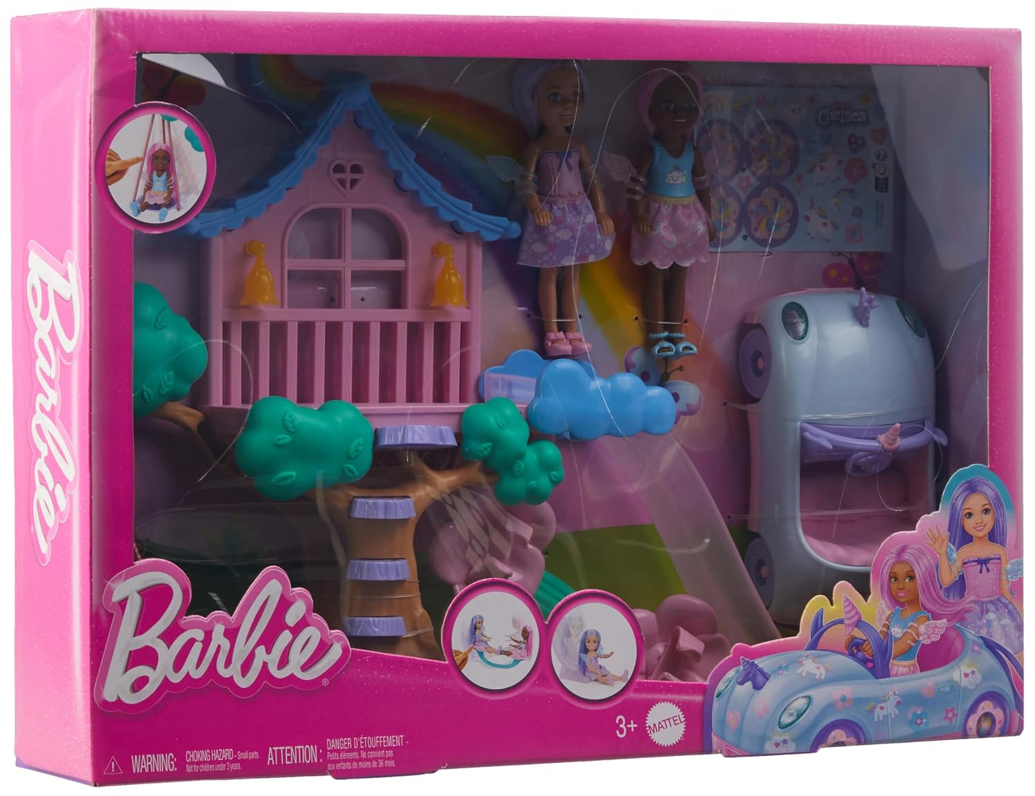 Barbie Treehouse Playset with 2 Chelsea Small Dolls, Toy Car, Swing, Slide, Seesaw, Fairy Wing Accessories & Sticker Sheet - Review, Price and Buying Guide